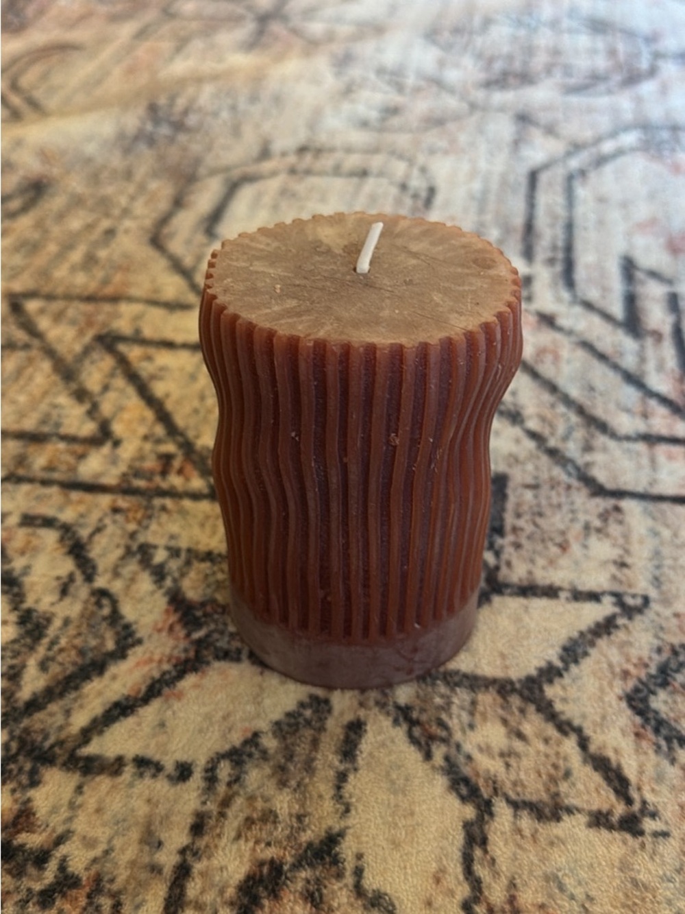 New Burgundy Fluted Pillar Candle